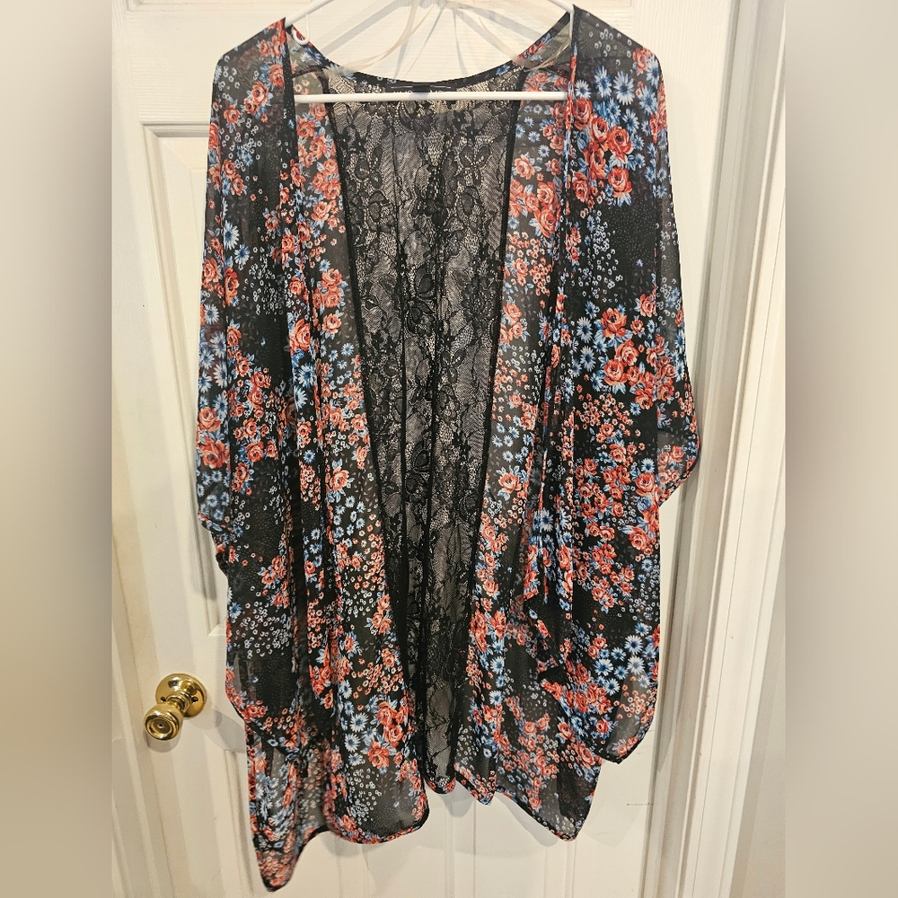 Almost Famous Black Lace Kimono